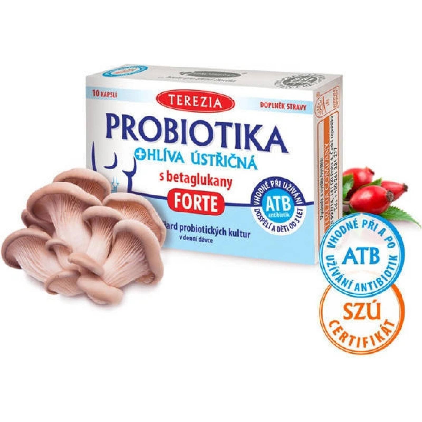  Terezia Company probiotika + hlíva ústřičná s betaglukany Forte 10 kapslí